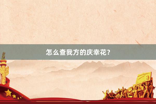 怎么查我方的庆幸花？